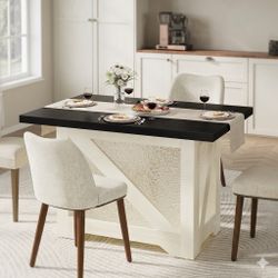 Brand New Modern Dining Table With 4 Wood Legs Chairs 