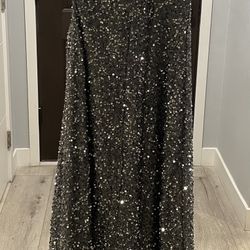One Shoulder Prom Dress, Color Gray Size Large 