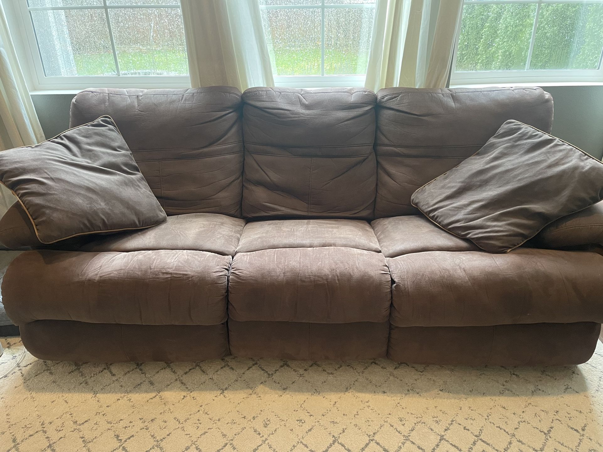 Two Brown Recliner Couches