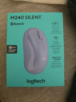 Logitech M240 Silent Bluetooth Mouse in Light Purple and Gray