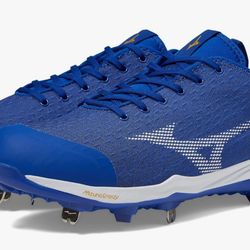 Brand New Mizuno Dominant 4 Blue lWhite Metal Baseball Cleats Men Sizes 9, 9.5, 10, 11