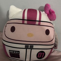 Hello kitty race car squishmallow