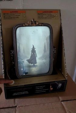 Christian Siriano LED Lighted Mirror Gothic Witch Halloween Illuminated Decor