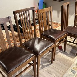 Six Solid Oak Vintage Dining Chairs