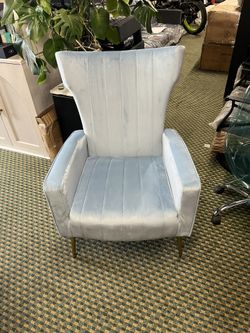 Modern Accent Chair Upholstered Living Room Chair,High Back Arm Chair with Metal Legs Lumbar Reading Chair for Bedroom, Apartment, Small Spaces S