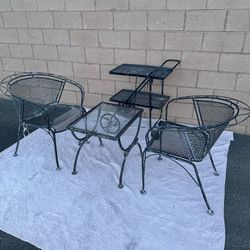 Woodard Style Wrought Iron Patio Set