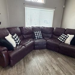 Leather sectional