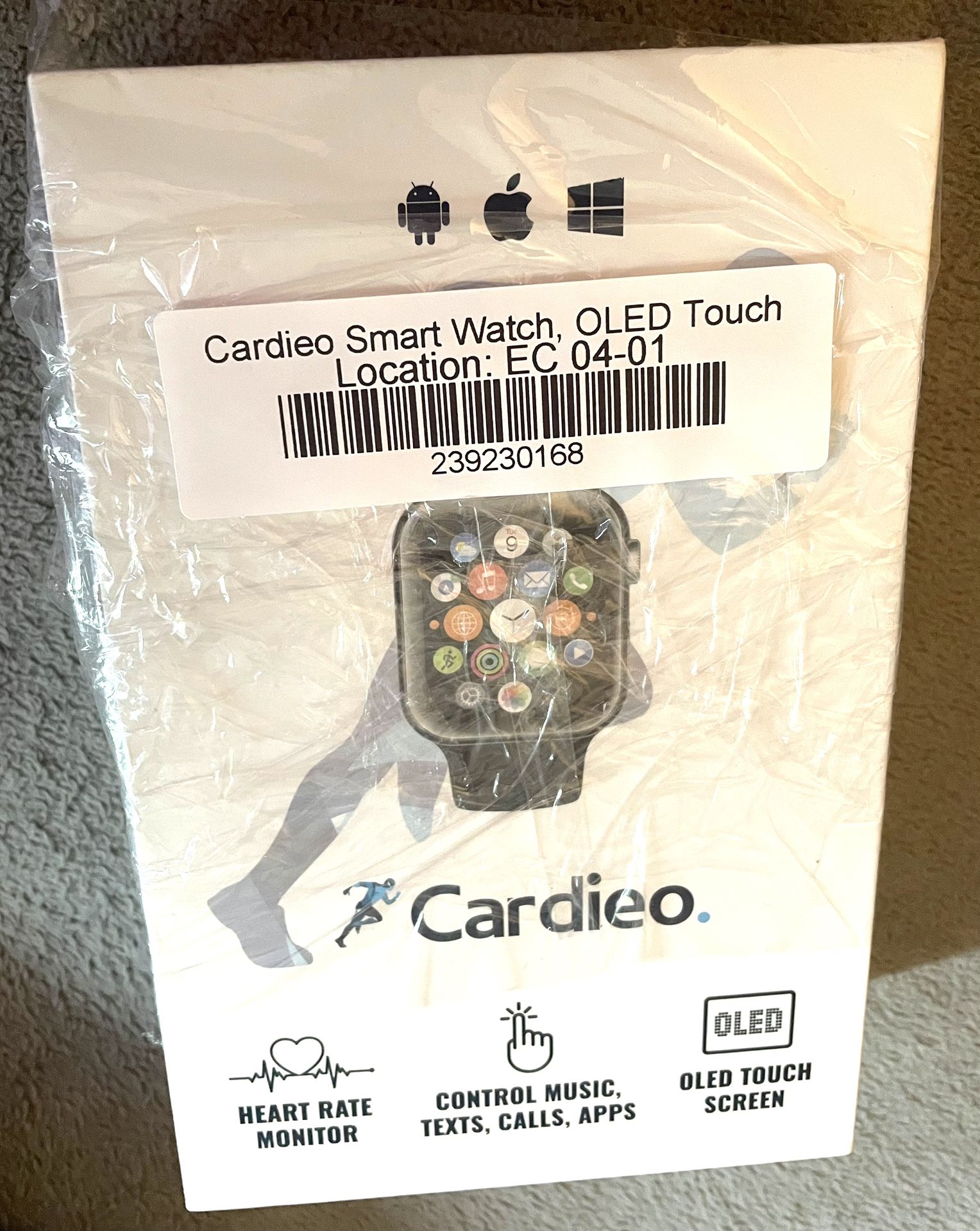 Apple compatible Cardieo OLED Touch Smart Watch NEW