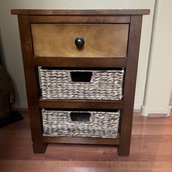 Wooden table with drawers