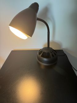 Black Adjustable Desk Lamp with Organizer Base