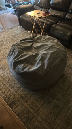 Cozy Large Dark Grey Bean Bag Chair - Neutral Lounge Seat
