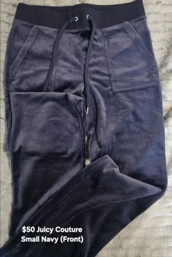 Juicy Couture Navy Velour Track Pants Small