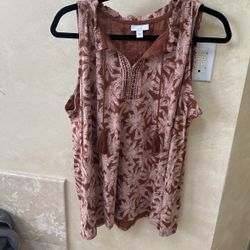 J Jill Tank Top With Cute Tassels. Large 