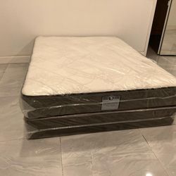 NEW MATTRESS FULL SIZE PLUSH WITH BOX SPRING
