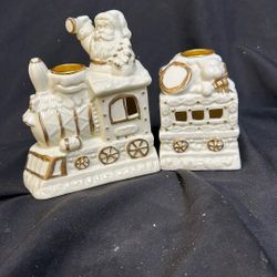 Santa train candle holder