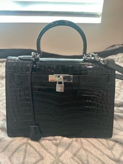Kelly Bag Purse Crocodile alligator black