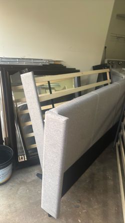 All gray queen headboard set