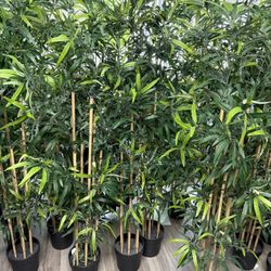 Artificial Silk Faux Bamboo Tree Plant 65 Inches 5.5 Ft Tall 