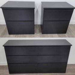 DRESSER AND TWO NIGHTSTANDS 