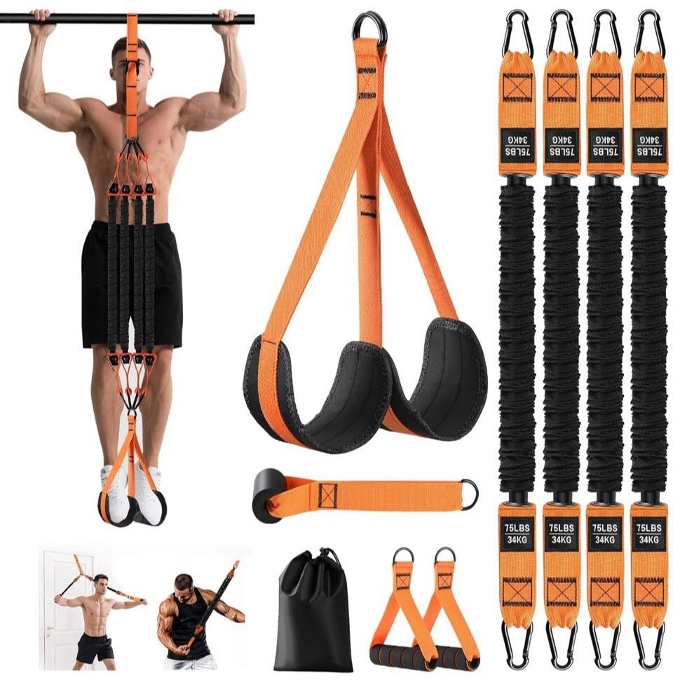 Open Box kottvr Pull Up Assistance Bands, Heavy Duty Resistance Band for Pull Up Bar, Adjustable Weight/Size with Fabric Feet/Knee Rest, Bands for Pul