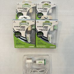 New iPhone IPad IPod Fast Car Charger Pugs 4' Cable 30-Pin 12 Volt iPhone 4 Type