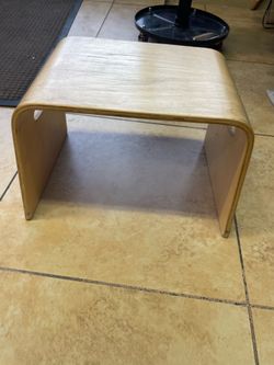 Gray and wood stool