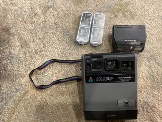 Kodak Kodamatic Champ Instant Camera with ITT Magicflash and GE Flip Flash II