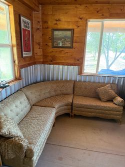 Vintage Curved Sectional Sofa