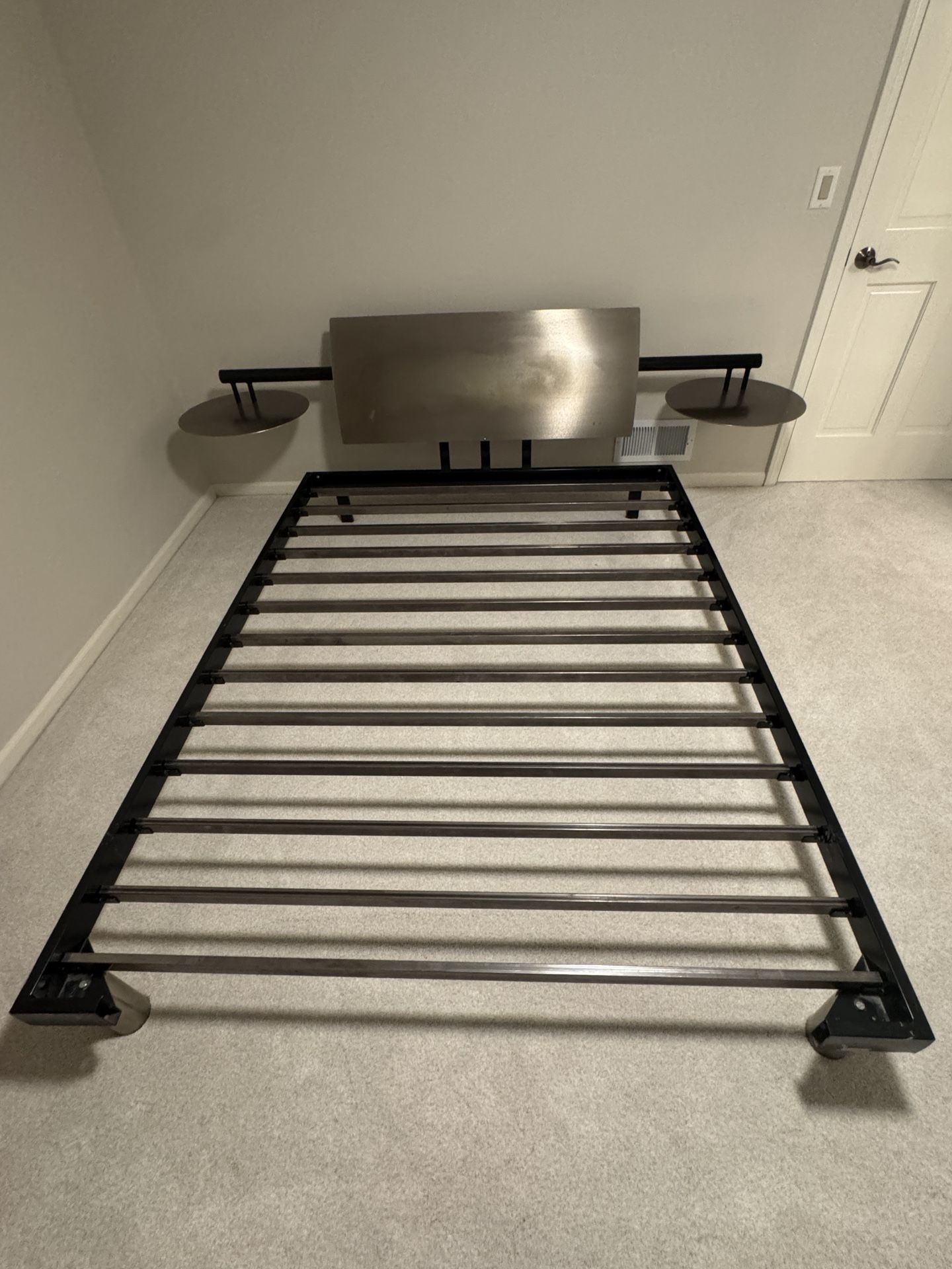Queen bed frame steel and metal.