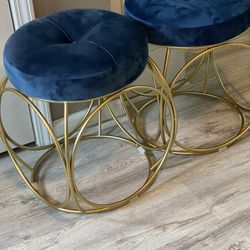 Blue Velvet Stools 