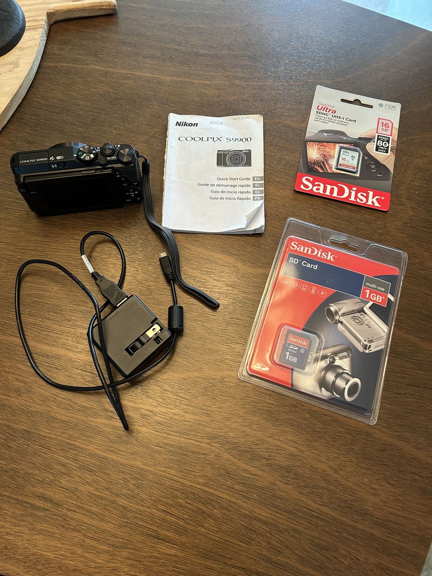 Nikon Cool Pix S9900 camera and accessories