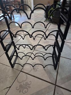 Black Metal Wine Rack