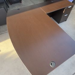 NAPA L shape with Bow top desk and Storage Cabinet