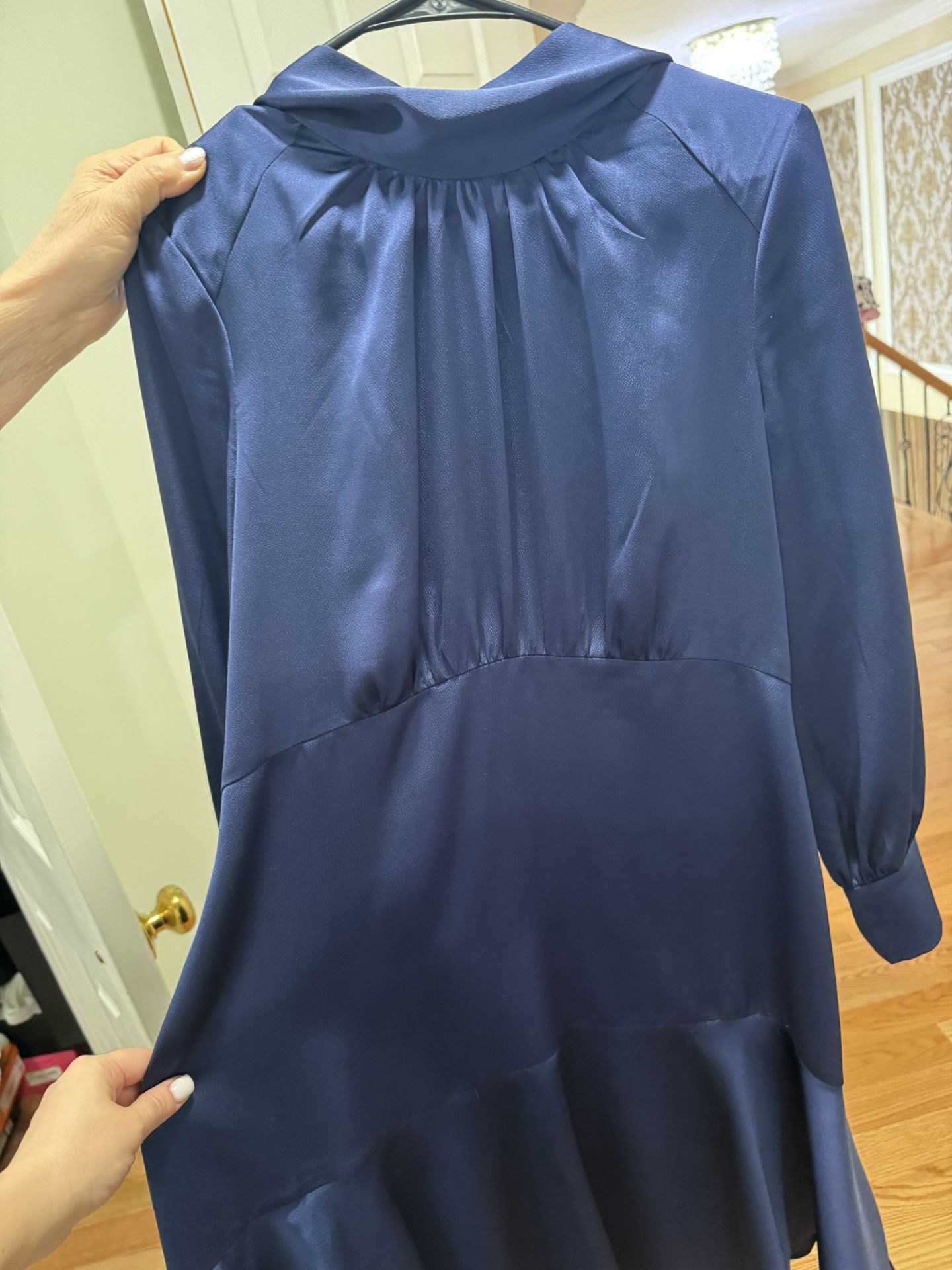 Navy Silk Dress