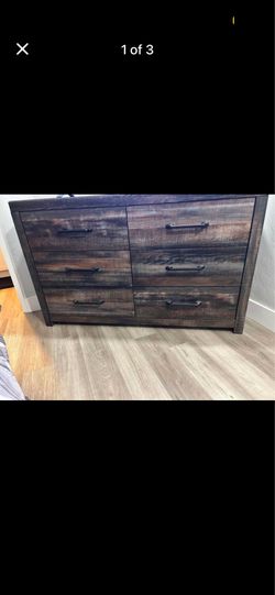 Ashley furniture six drawer, rustic dresser