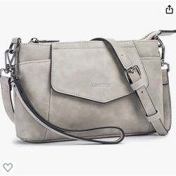 Small Crossbody Bags for Women [NEW], Cell Phone Bag Mini Over Shoulder Handbag Wallet Purse with Credit Card Slots (Grey)