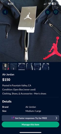 Authentic Jorden Sweat Suit