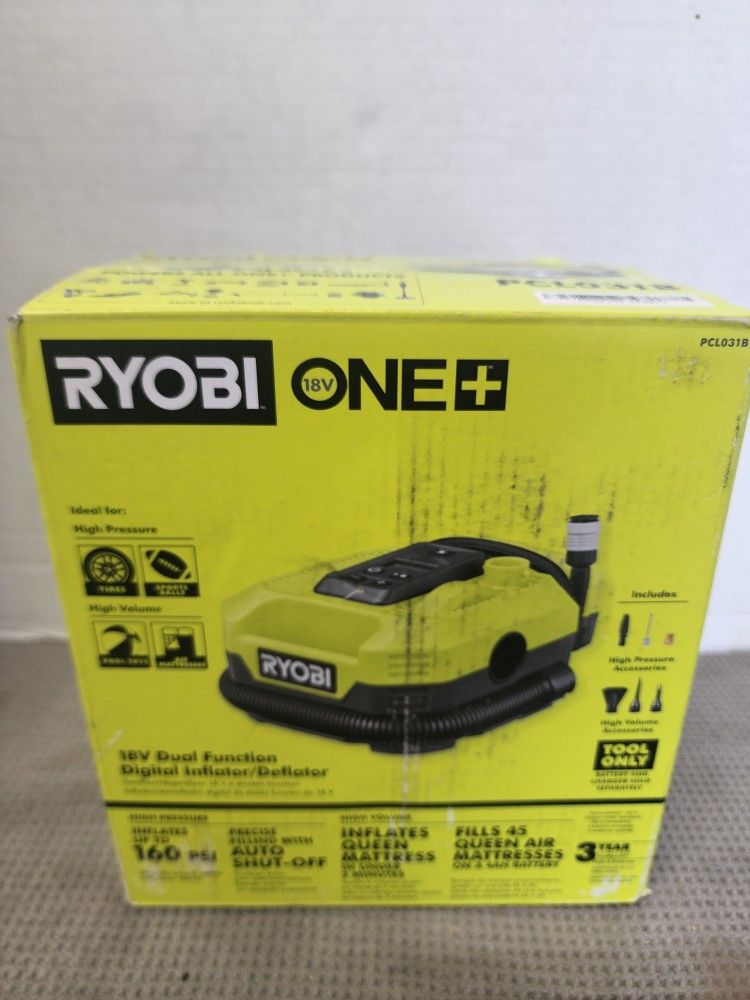 Ryobi 18v Cordless Dual Function Digital Inflator & Deflator Brand New (Price Is Firm)