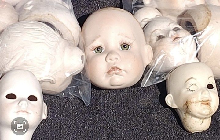 Lot Of Vintage Porcelain/Bisque Doll Heads