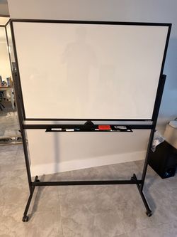 Rolling double sided Whiteboard flipping board
