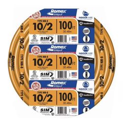 New Southwire 100 ft. 10/2 Orange Solid Romex Simpull CU NM-B W/G Wire $150 Firm
