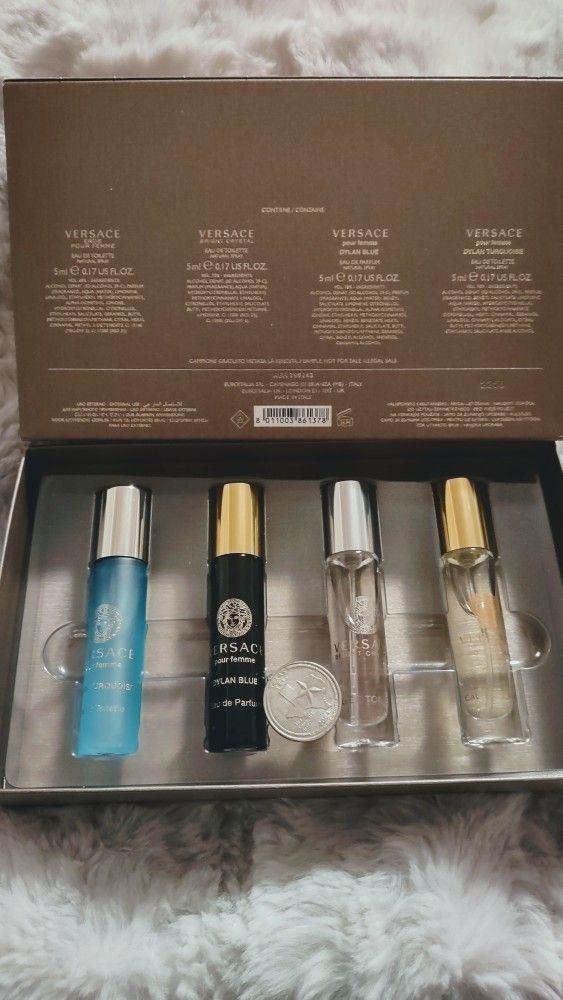 4 piece Women's Versace perfume travel set includes