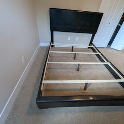 Acme Queen Faux Leather Queen Bed, Black