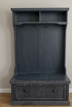 Entryway Bench with Storage - Charcoal Gr