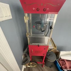 Vintage Style Popcorn Machine And Cart 