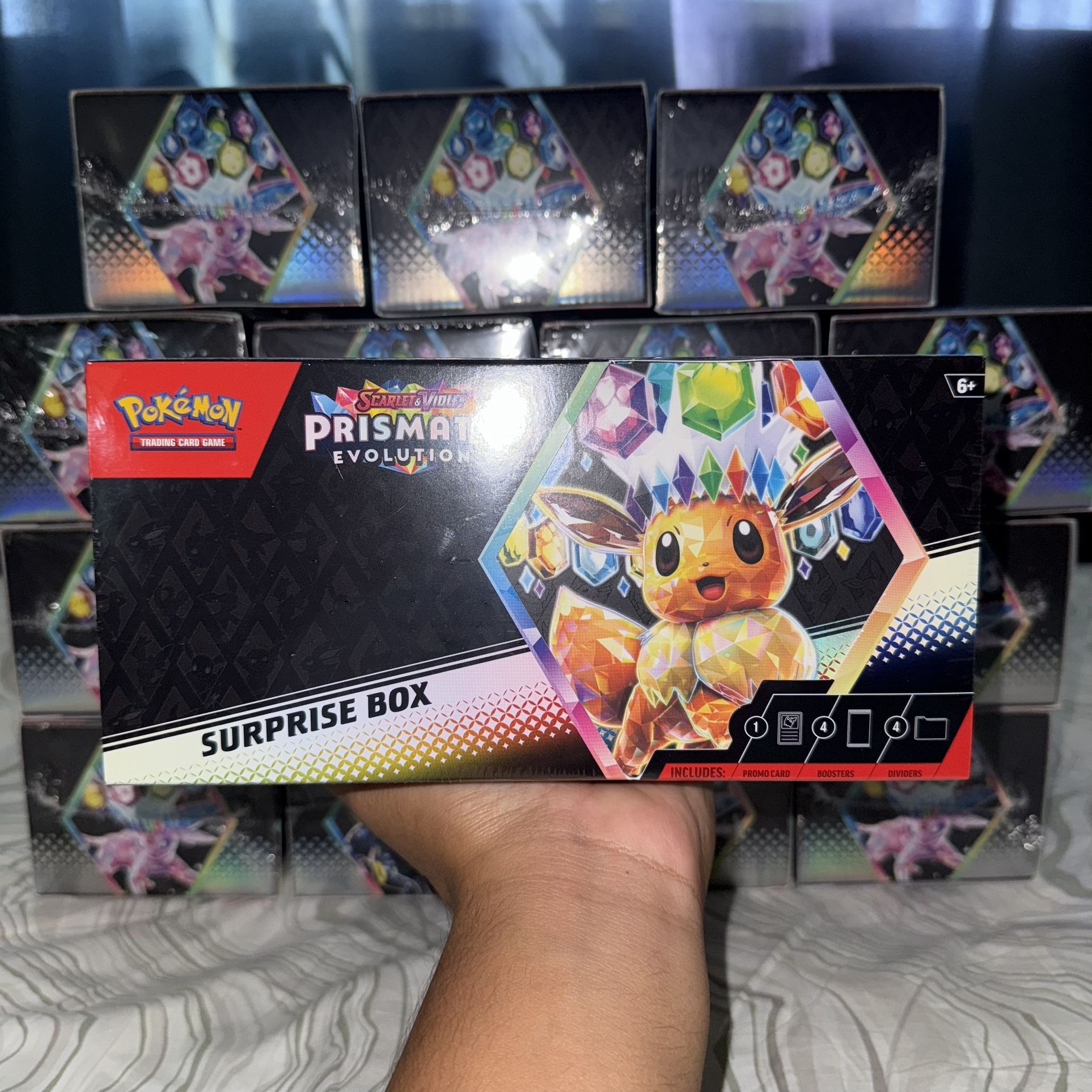 Pokemon Trading Card Game Scarlet & Violet Prismatic Evolutions Surprise Box Lot Of 16