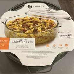 Brand New Glass Casserole Round
