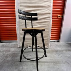 Metal & Wood Stool, Adjustable, Kitchen / Bar Stool