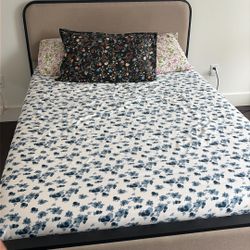 Full Bed Frame with Headboard  and LED Lighting