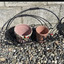 Window Wire Basket With Pots Included 22X9 Inches For 14.5 Tall